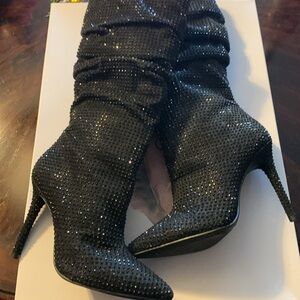 Jessica Simpson black glitter Garbor boot